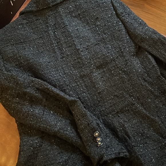 ARMANI COLLEZIONI Black Tweed Wool/Silk Sparkly Suit  Gorgeous - Picture 10 of 14